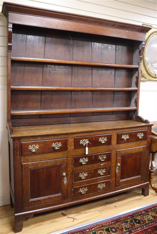 An 18th century oak dresser W.165cm